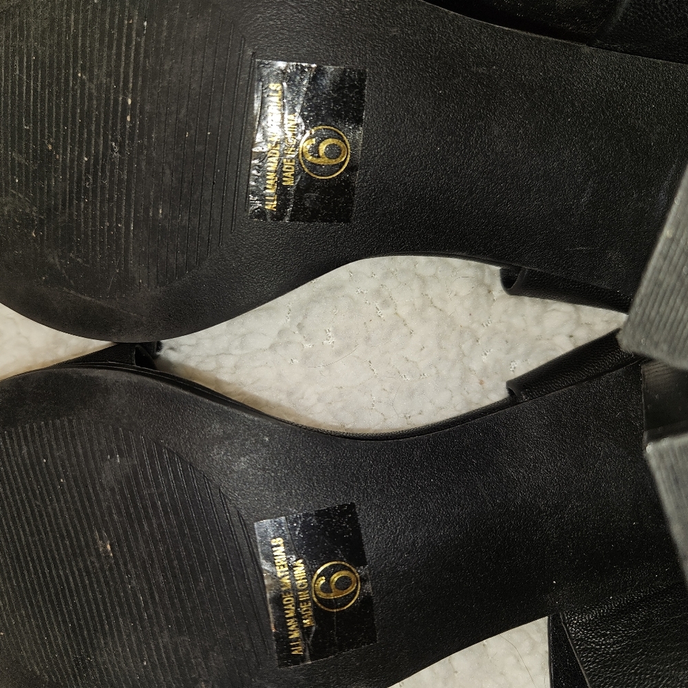 Rue21 Womans Black Sandals With 3in Block Heel Size 6 - Picture 4 of 7